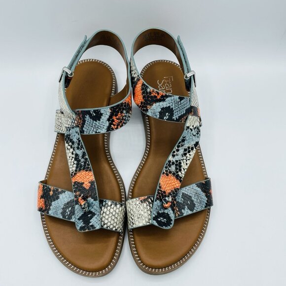 Franco Sarto Shoes Womens Size 9.5 M Snake Print Glenni Comfort Sandals T-Strap - Picture 5 of 11
